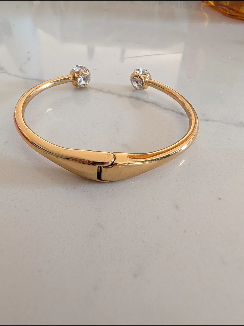 kate spade gold-tone open cuff with crystal endcaps - Picture 3 of 6